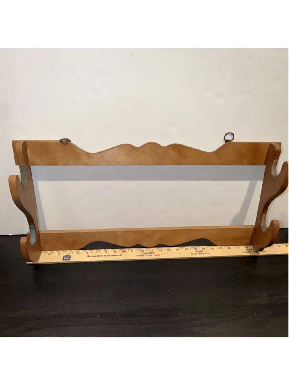 Vintage Dual Wall Hanging Display Rack w/Green Felt Multi Purpose Coat Rack